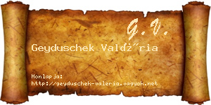Geyduschek Valéria névjegykártya